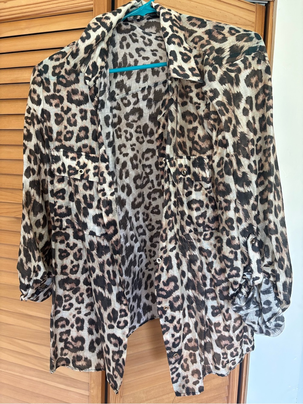 Zara Leopard Print Button-Front Shirt